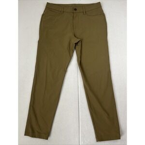 Lululemon Men's ABC Slim-Fit 5 Pocket Pants Men's 31x27 Brown Warpstreme